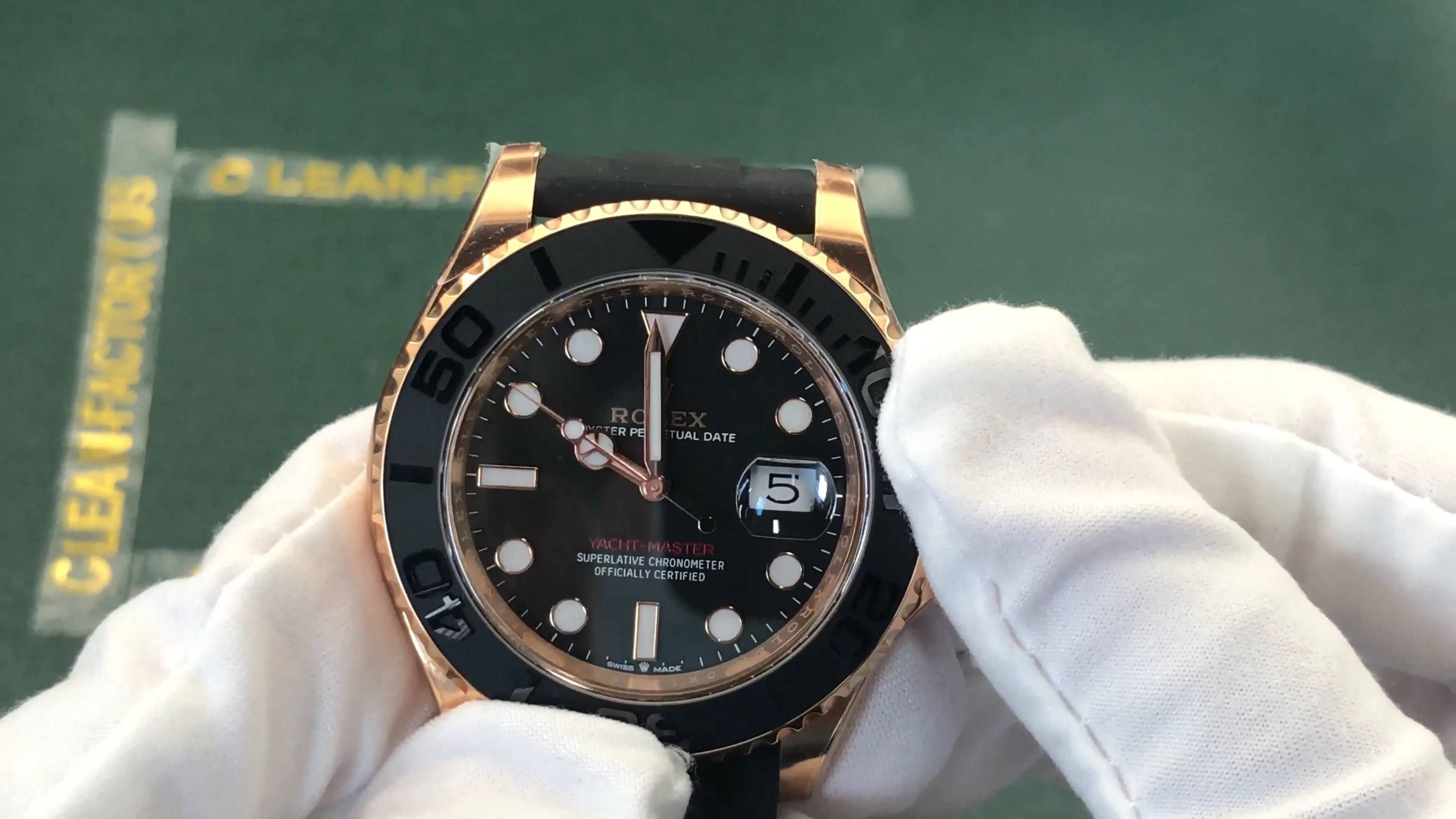 Clean Factory Rolex Yacht Master 126655 Rose Gold 40mm Black Clean Factory Rolex Yacht Master 126655 Rose Gold 40mm Black
