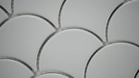Domino Gray Glossy Fish Scale Porcelain Mosaic 6mm Tile