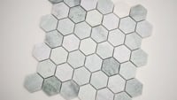 Icelandic Green Hexagon Polished Marble Mosaic