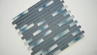 Harbor Celeste Interlocking 12X12 6mm Glossy Glass Mosaic Tile
