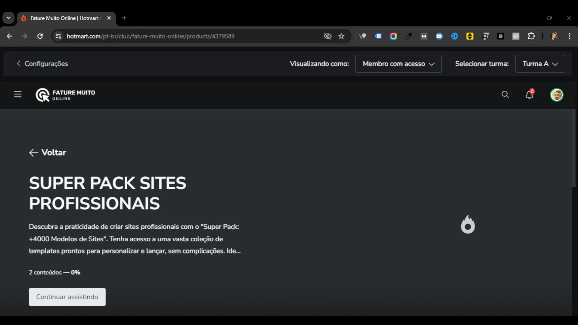 Acessando todo o conteúdo do Super Pack