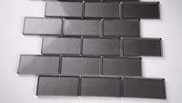 Metallic Gray 2x4x8mm Glossy Glass Subway Tile