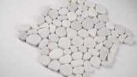 White Pebbles 10mm Tumbled Marble Mosaic Tile