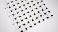 White and Black Basket Weave 12X12 6mm Matte Porcelain Mosaic Tile