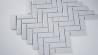 Gray Herringbone 13.75X13.75 6mm Glossy Porcelain Mosaic Tile