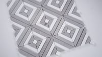 Rhombix Dove 12X12 Polished Marble Mosaic Tile