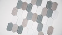 Lascari Picket 8mm Hexagon Glass Stone Blend Mosaic Tile