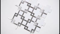 Blanco Lynx 10.47X10.4 Waterjet Polished Marble Mosaic Tile