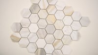 Athena Gold 12X11.73 Hexagon Honed Marble Mosaic Tile