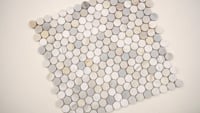 Athena Gold Penny Round 12X12 Honed Marble Mosaic Tile