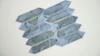 Blue Shimmer Picket 10X13.3 6mm Glossy Glass Mosaic Tile