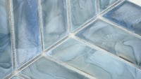 Blue Shimmer Chevron 9.95X11.85 6mm Glossy Glass Mosaic Tile