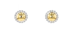 Gabriel Designs Sterling Silver and 14kt Yellow Gold Bead Stud Earrings