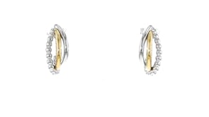 Gabriel Designs Sterling Silver and 14kt Yellow Gold Crisscross Hoop Earrings