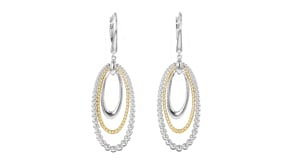 Gabriel Designs Sterling Silver and 14kt Yellow Gold Multi-Oval Drop Earrings