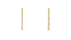 Gabriel Designs 14kt Yellow Gold Bead Paper Clip Link Hoop Earrings