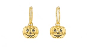 18kt Gold Over Sterling Jewelry Set: Hoop Earrings with Interchangeable Holiday Charms