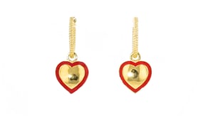 18kt Gold Over Sterling Jewelry Set: Hoop Earrings with Interchangeable Holiday Charms