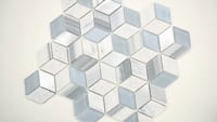 Harlow Cube Pattern 11.58X12.56 Glass Stone Metal Blend Mosaic Tile