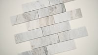 Arabescato Venato White 2X6 Honed Marble Mosaic Tile