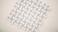 White and Gray Basketweave 11.81X11.81 6mm Matte Porcelain Mosaic Tile