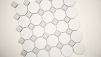 White and Gray Octagon 11.61X11.61 6mm Matte Porcelain Mosaic Tile