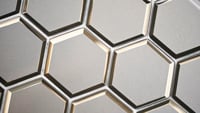 Metallic Gray Beveled 10.15X12.13 Hexagon Glossy Glass Mosaic Tile