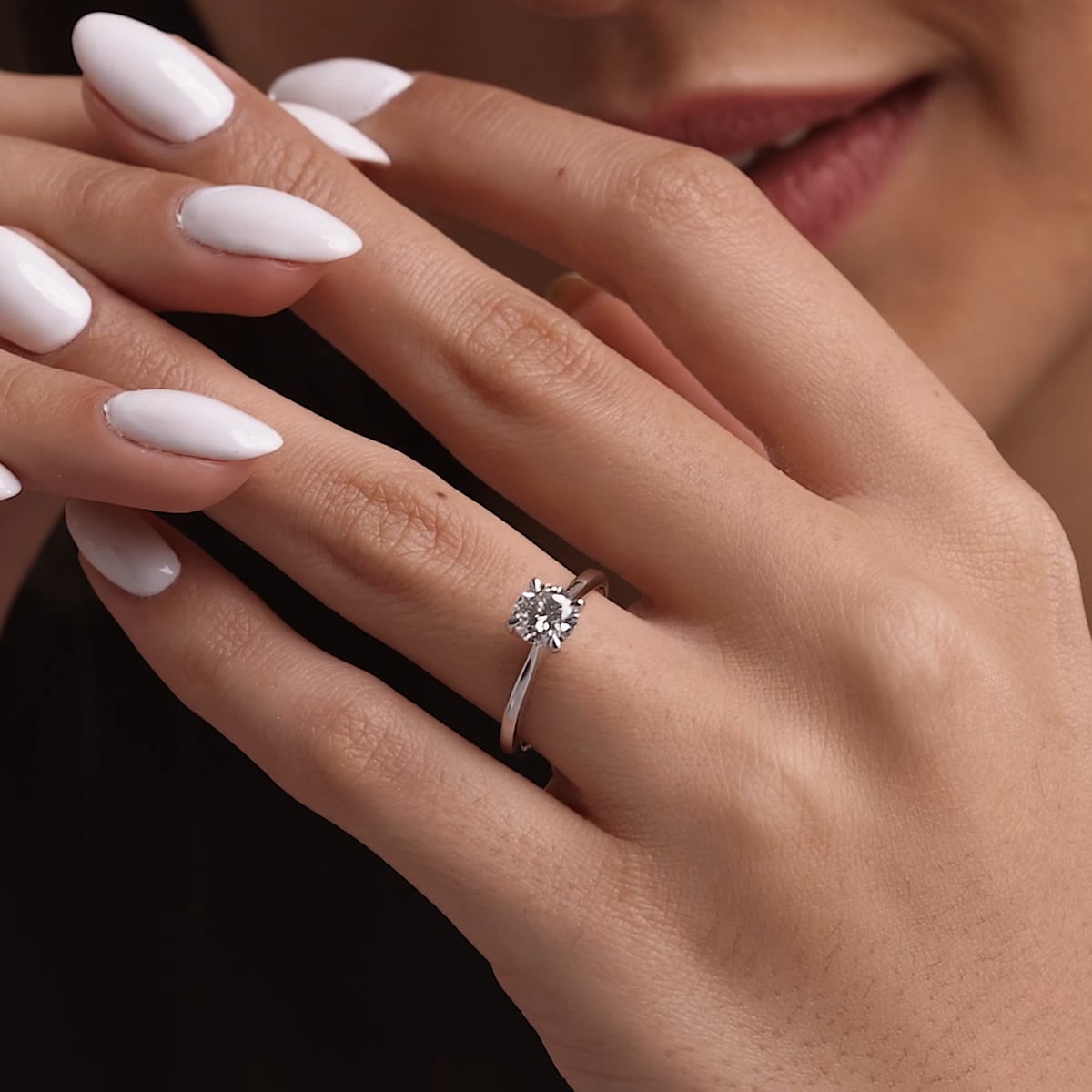 product video 2 for 1 ctw Round Lab Grown Diamond Petite Solitaire Engagement Ring