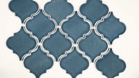 Bay Blue Arabesque 10.83X15.50 Glossy Ceramic Mosaic Tile