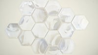 Akoya Pearl 12X12 Hexagon Glossy Glass Mosaic Tile