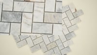 Capri Blue 1x2 Herringbone Honed Marble Mosaic Tile