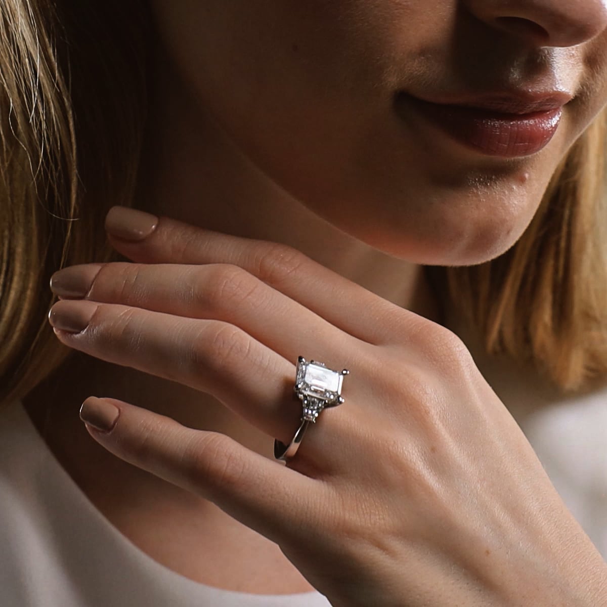 5 ctw Emerald Lab Grown Diamond Engagement Ring Grownbrilliance