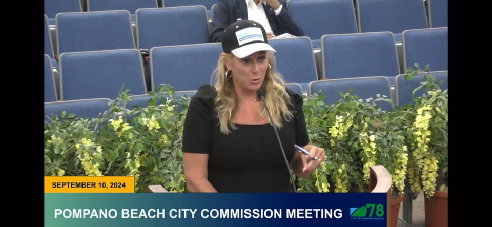 Representing Residents at the 9/10 Pompano Beach City Commission Meeting
