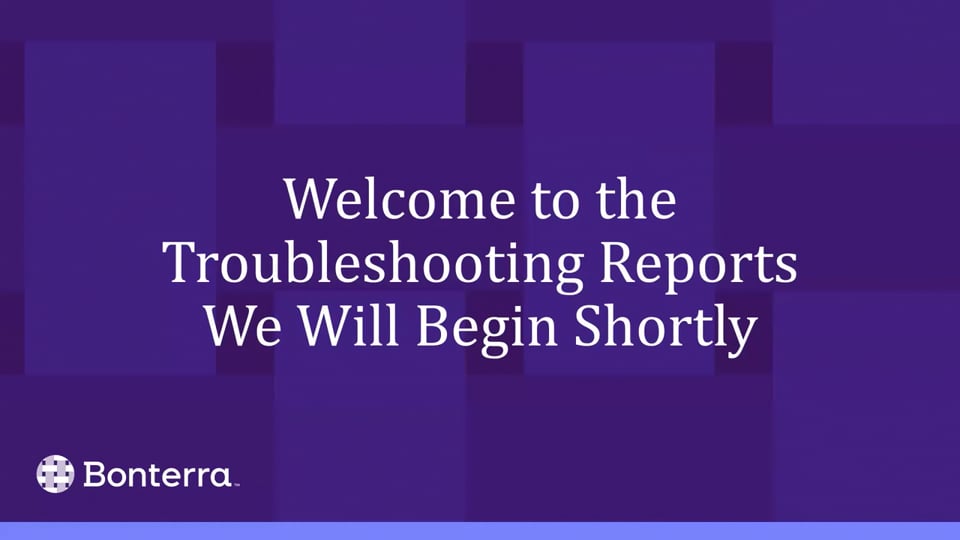 Troubleshooting Reports