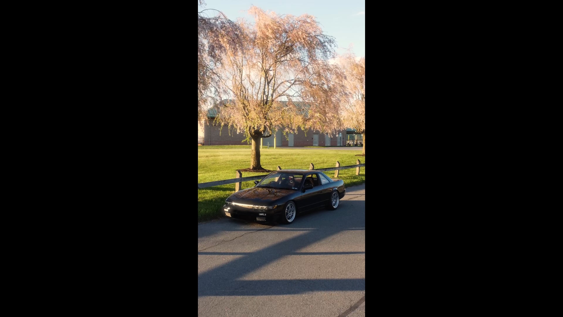 Blossoms & Boost: Nissan S13 Silvia at Sunset | Cinematic Vertical Reel (Drone Filming)
