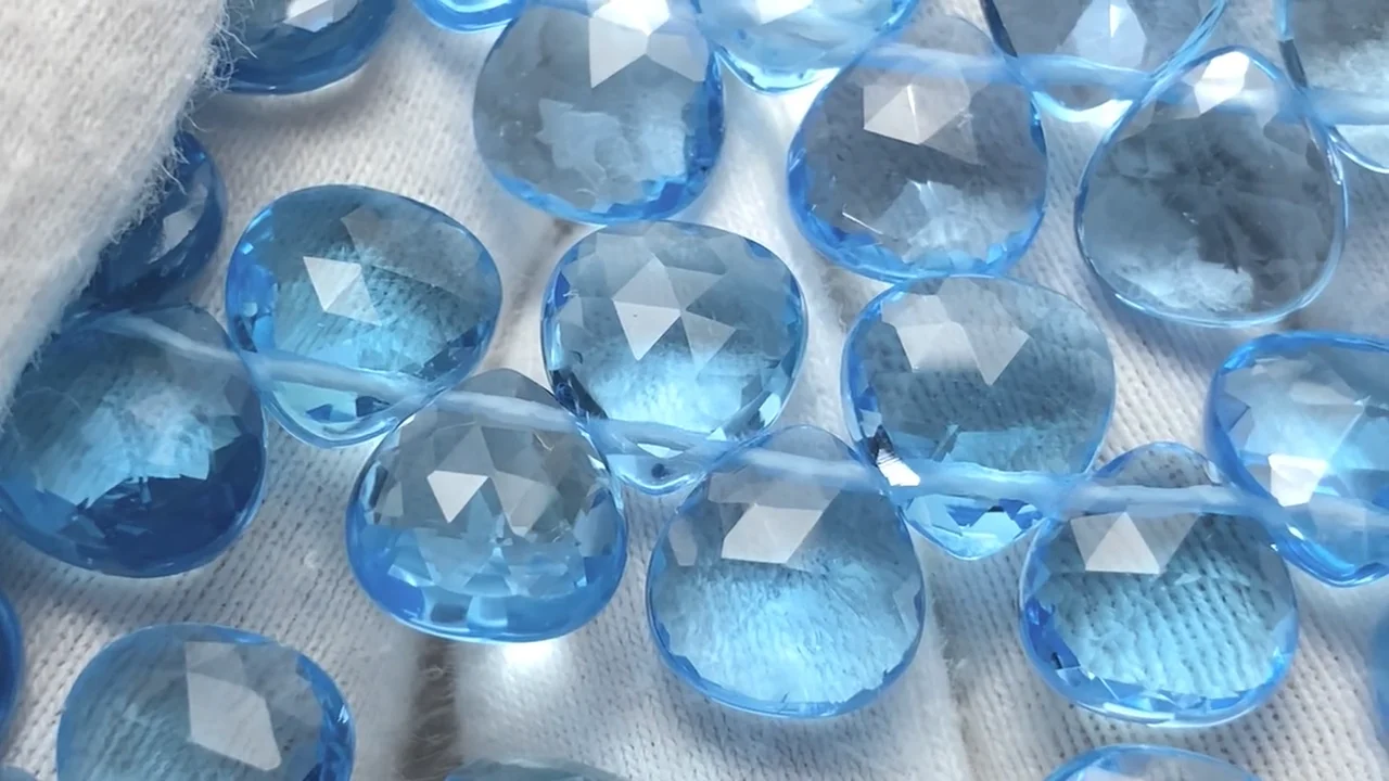 スイスブルートパーズ マロン ブリオレットカット8×8×4mm 2粒～1連（約