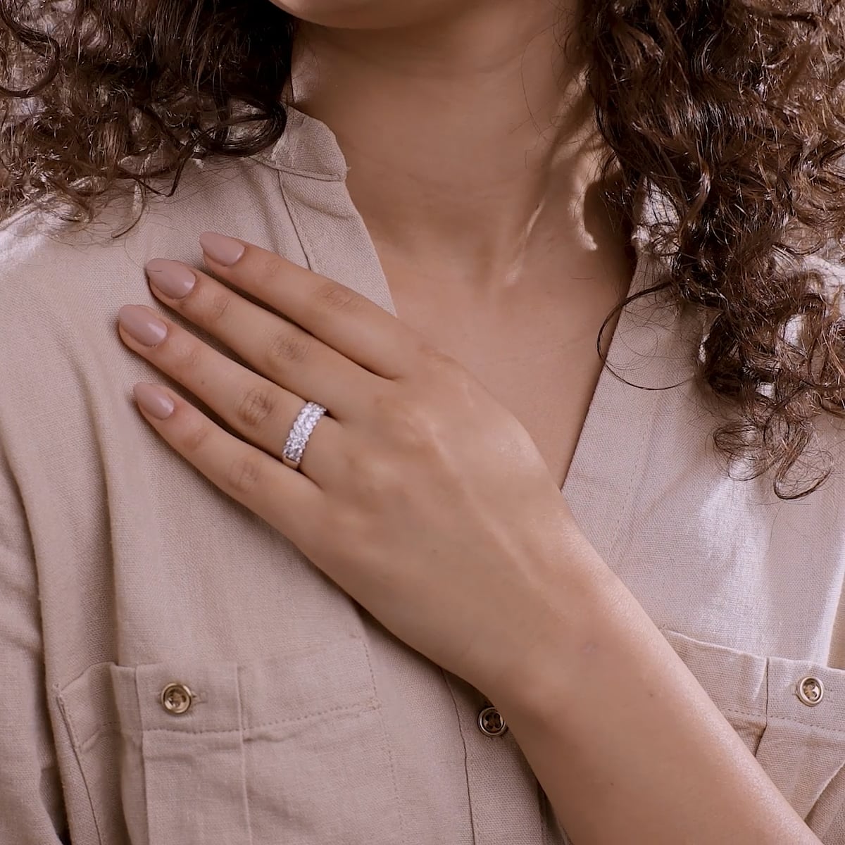 product video 2 for 1 1/2 ctw Round Lab Grown Diamond Double Row Fashion Band