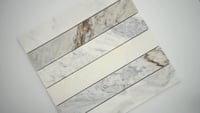 Arabescato Venato White 12X12 Stacked Honed Marble Mosaic Tile