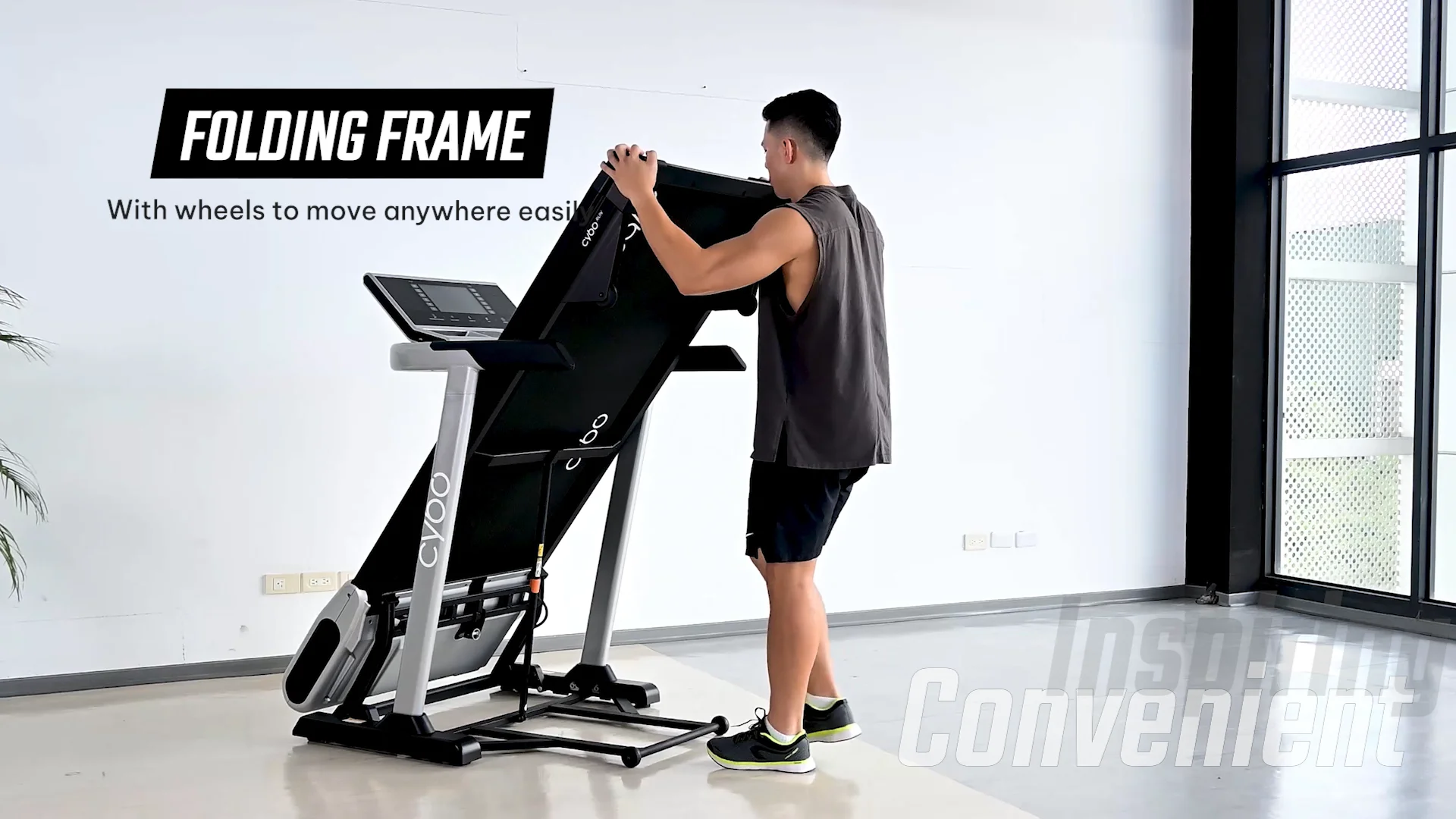 ウエイトトレーニング T@1000 CYBOFit RUN-T1000 Folding Treadmill with Electronic Elevation