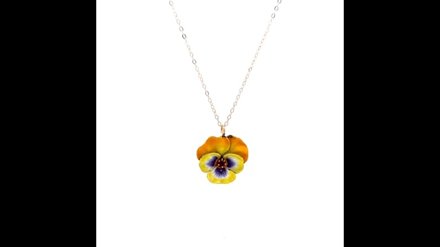 1970's made in Norway pansy pendant 1970's made in Norway pansy