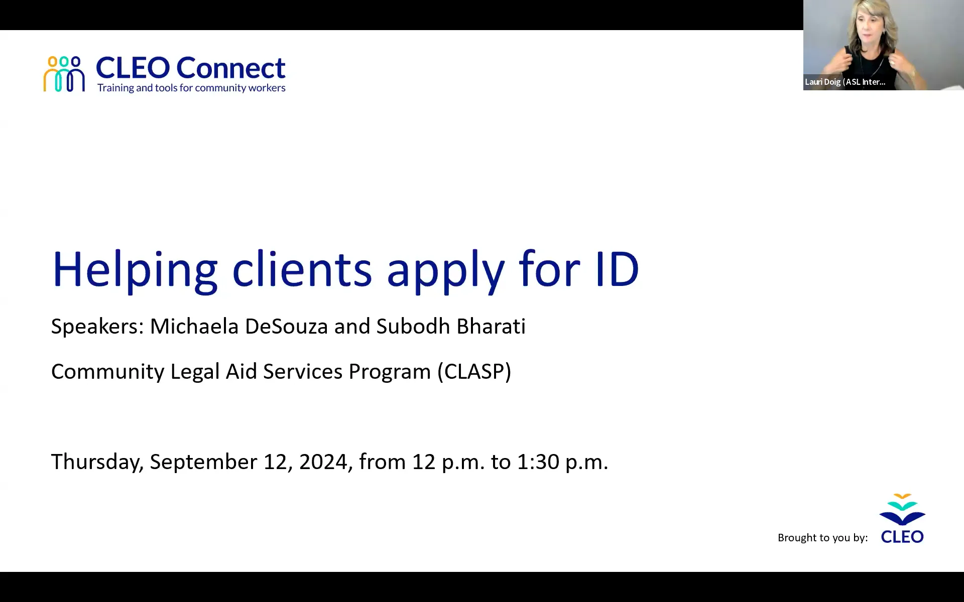 Helping clients apply for ID
