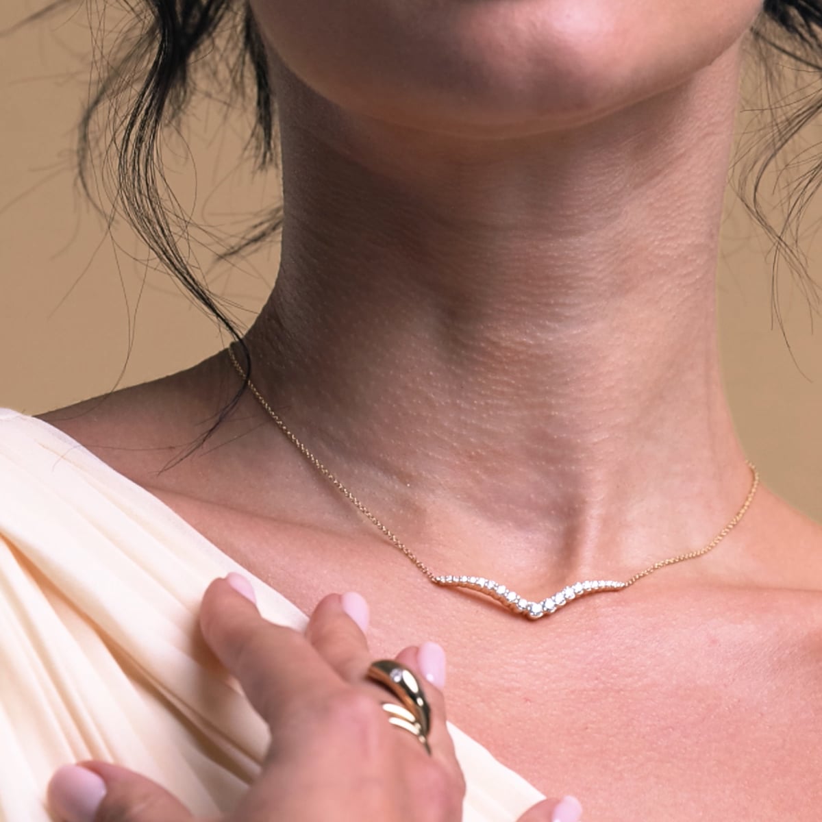 product video 2 for 1 ctw Curve Flow Necklace
