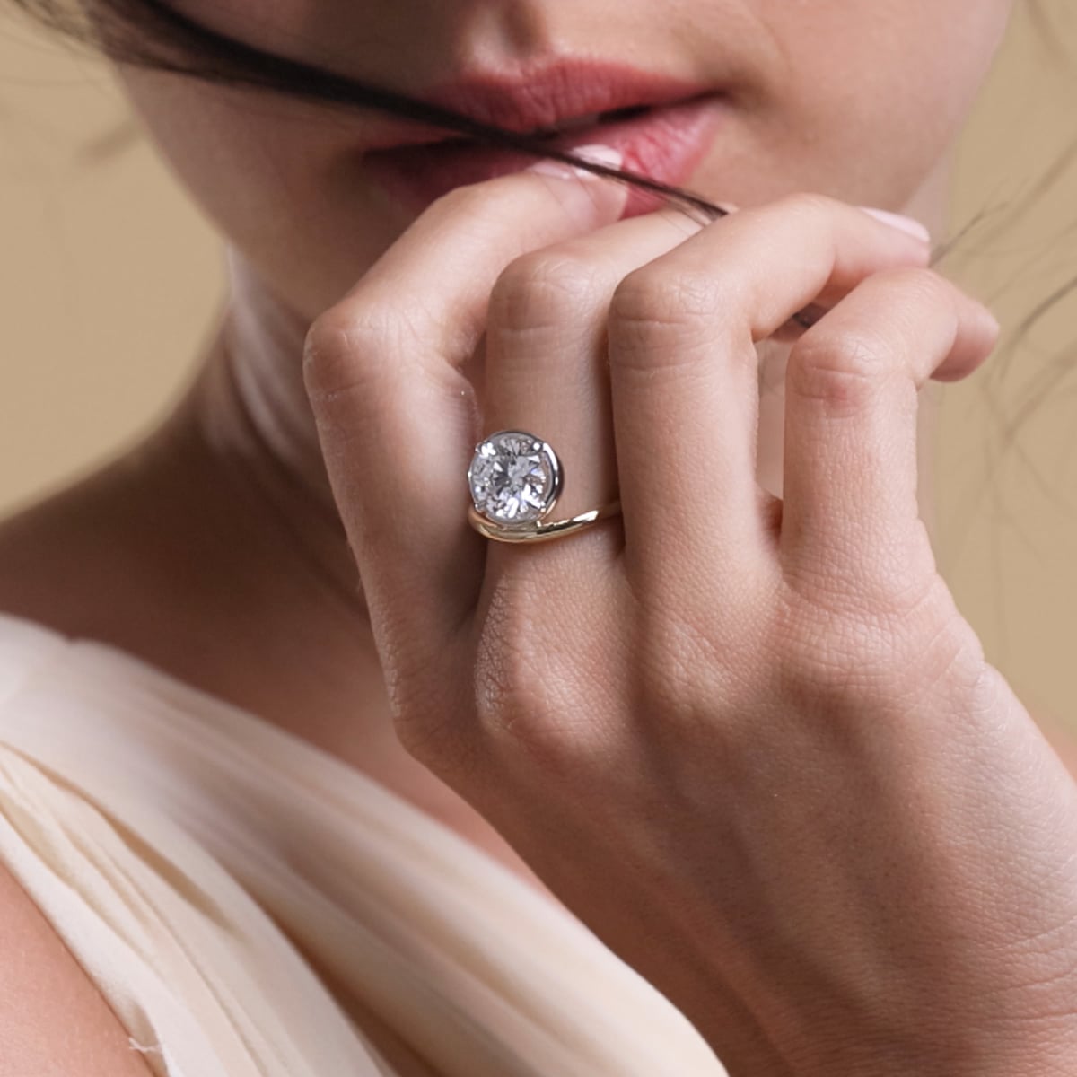 product video 2 for 3 ctw Curve Droplet Solitaire Ring
