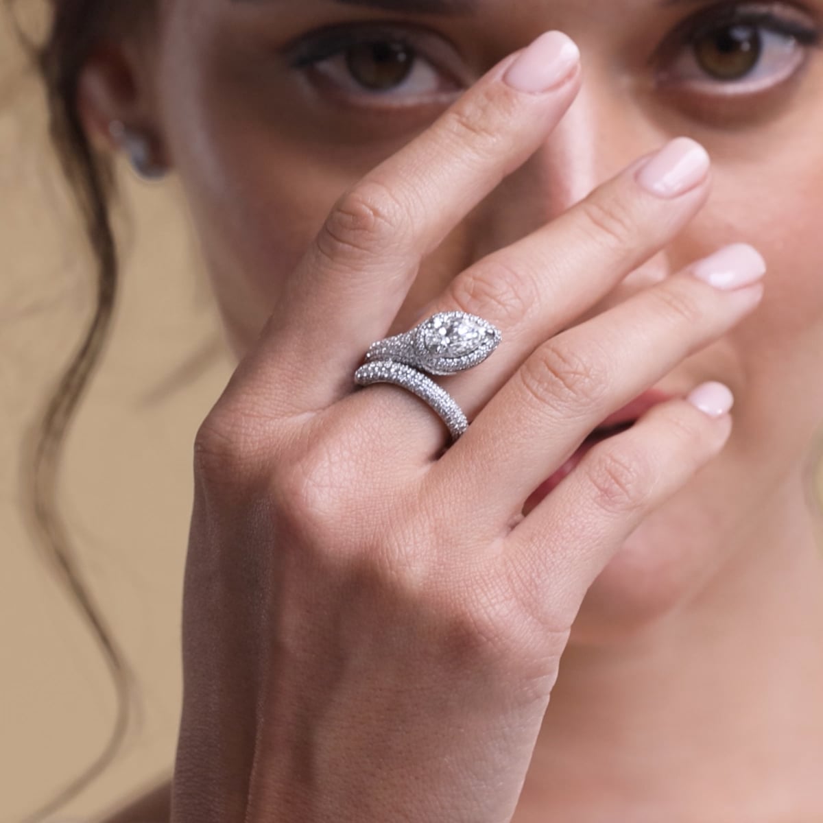 product video 2 for 4 1/2 ctw Curve Serpent Cocktail Ring