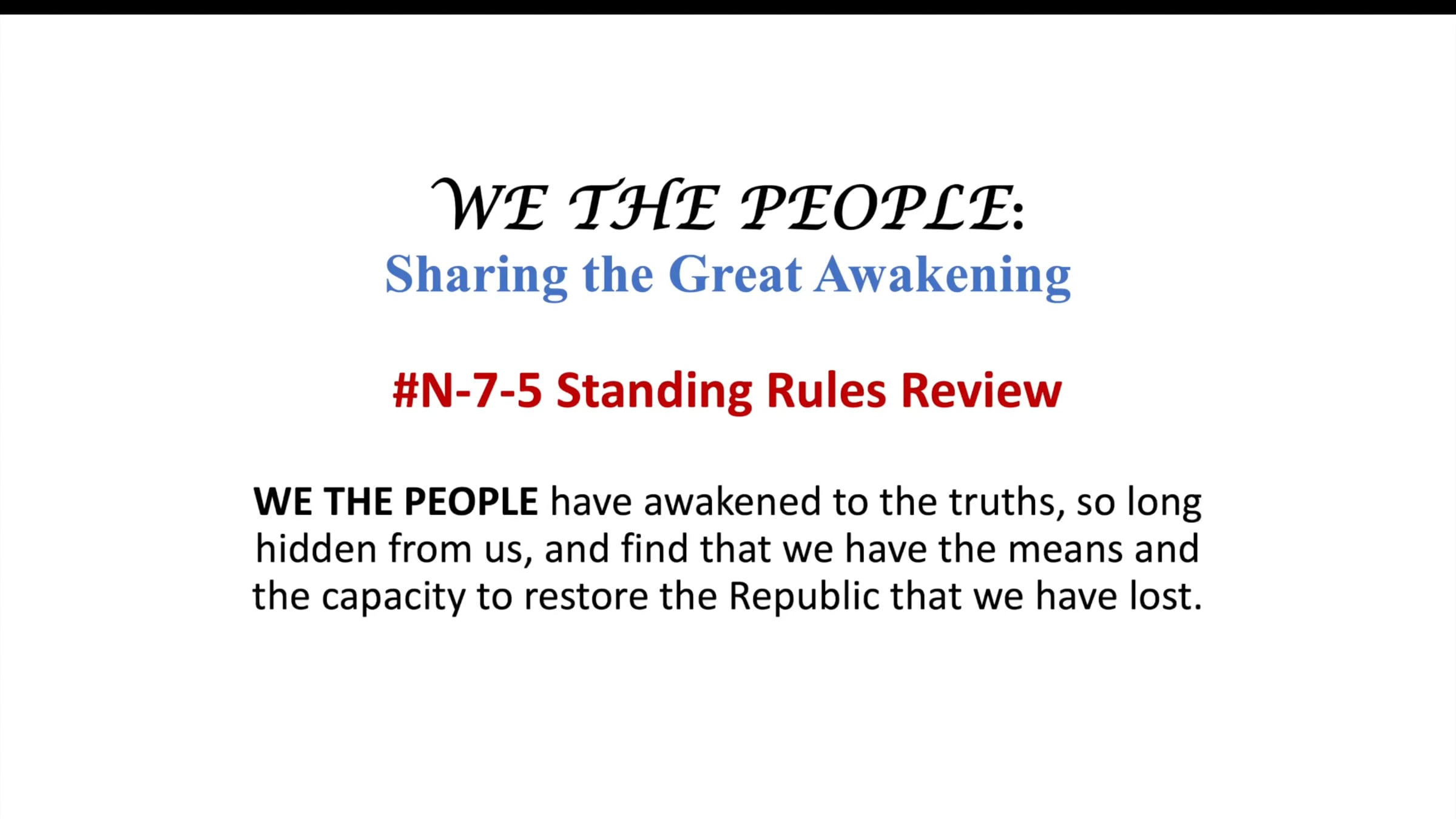 N7.5 Standing Rules Review 240912 | Videos & Movies on Vimeo