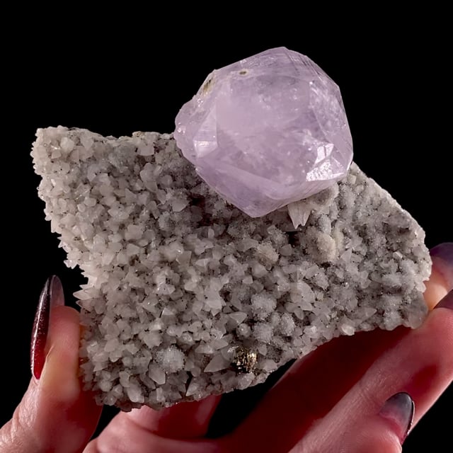 Calcite (rare lavender colored twin) on Calcite