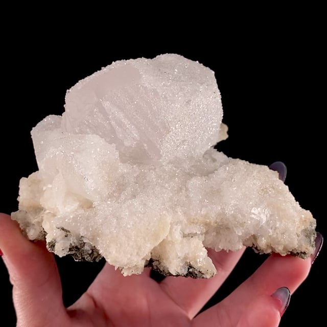 Calcite coated by Apophyllite