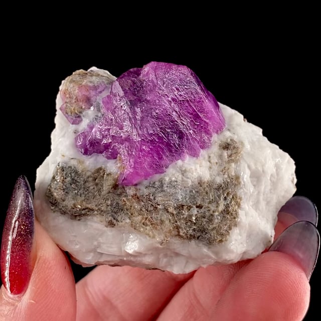 Corundum var: Ruby on marble