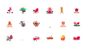 Animated Ant Cartoon Stickers, an Emoji Icon by Vectors Market (Thumbnail 3 of 3)