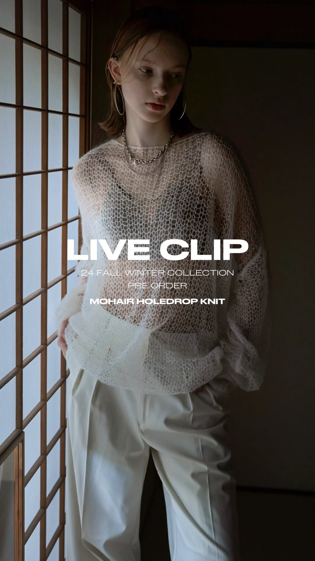 MOHAIR HOLEDROP KNIT(F WHITE): TOPSjosemoon MOHAIR HOLEDROP KNIT(F WHITE): TOPSjosemoon